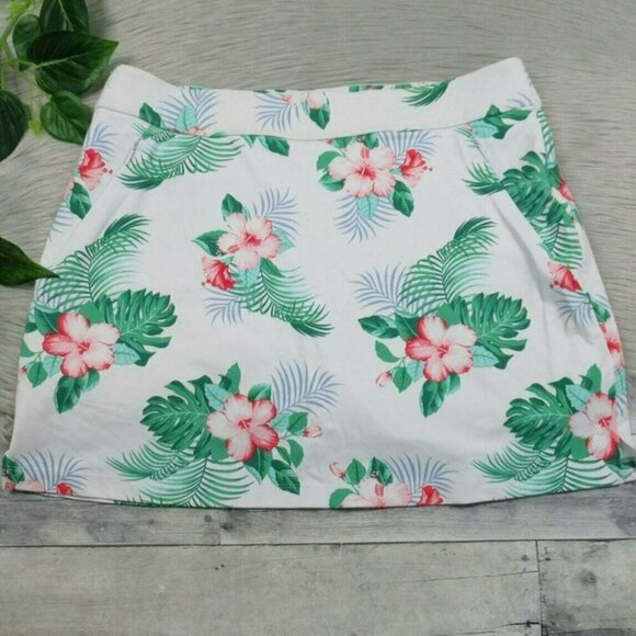 TOMMY BAHAMA AUBREY HIBISCUS ISLAND ZONE SHORTS SKIRT Sz L TENNIS PICKLEBALL - Picture 6 of 9